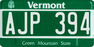 VT license plate AJP394