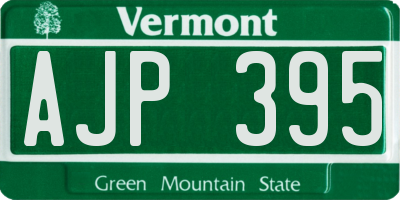 VT license plate AJP395