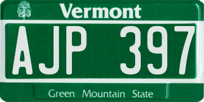 VT license plate AJP397