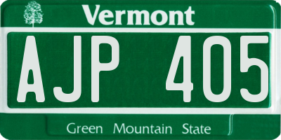 VT license plate AJP405