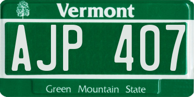 VT license plate AJP407