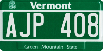 VT license plate AJP408