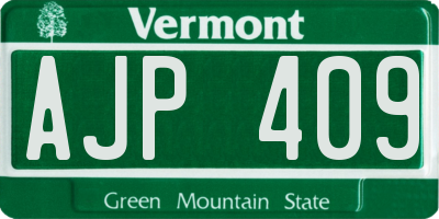 VT license plate AJP409