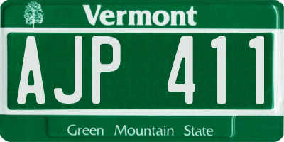 VT license plate AJP411