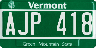 VT license plate AJP418