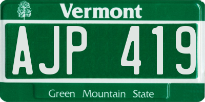 VT license plate AJP419
