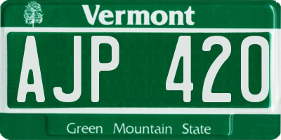 VT license plate AJP420