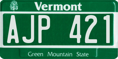 VT license plate AJP421