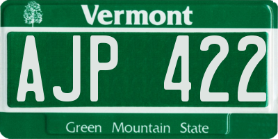 VT license plate AJP422