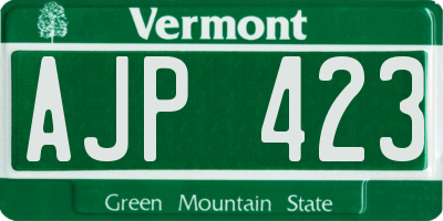 VT license plate AJP423