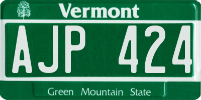 VT license plate AJP424