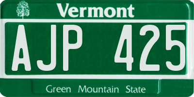 VT license plate AJP425