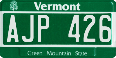 VT license plate AJP426