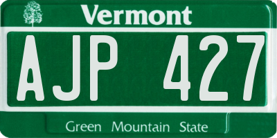 VT license plate AJP427