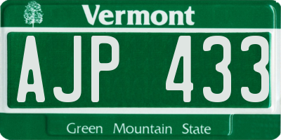VT license plate AJP433