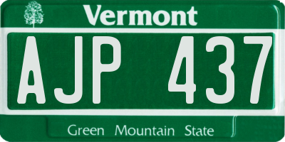 VT license plate AJP437