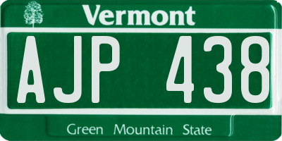 VT license plate AJP438