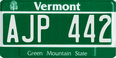 VT license plate AJP442