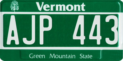VT license plate AJP443