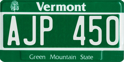 VT license plate AJP450