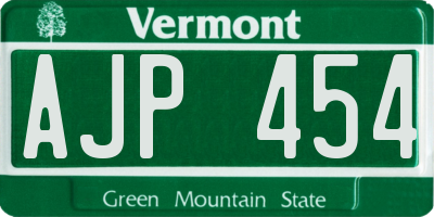 VT license plate AJP454