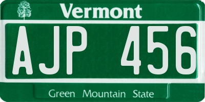 VT license plate AJP456