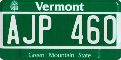 VT license plate AJP460