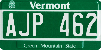 VT license plate AJP462