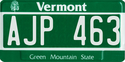 VT license plate AJP463