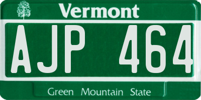 VT license plate AJP464