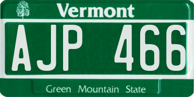 VT license plate AJP466