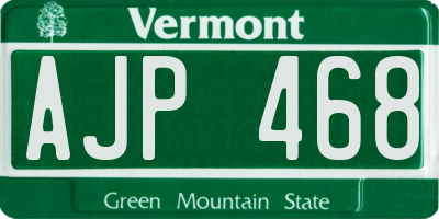 VT license plate AJP468