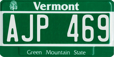 VT license plate AJP469