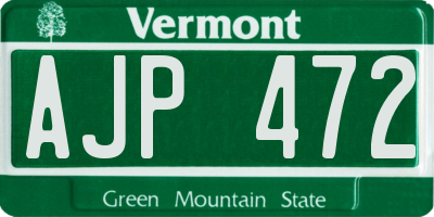 VT license plate AJP472