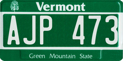 VT license plate AJP473
