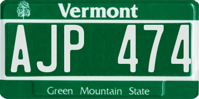 VT license plate AJP474
