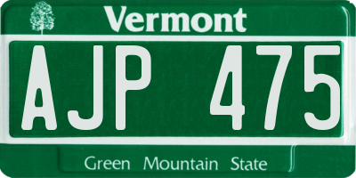 VT license plate AJP475