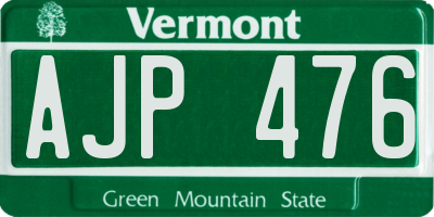VT license plate AJP476
