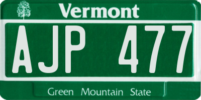 VT license plate AJP477