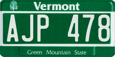 VT license plate AJP478