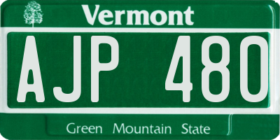VT license plate AJP480