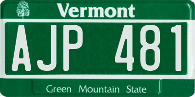 VT license plate AJP481