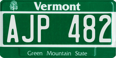 VT license plate AJP482