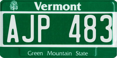 VT license plate AJP483