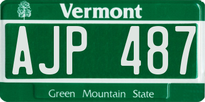 VT license plate AJP487
