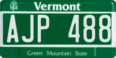 VT license plate AJP488