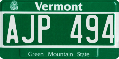 VT license plate AJP494