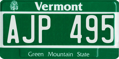 VT license plate AJP495