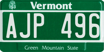 VT license plate AJP496
