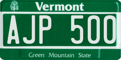 VT license plate AJP500